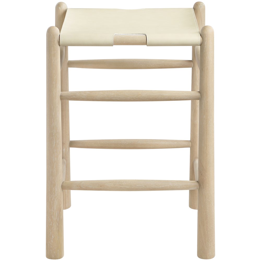 Santos Cream Vegan Leather Upholstered Counter Stool. Picture 4