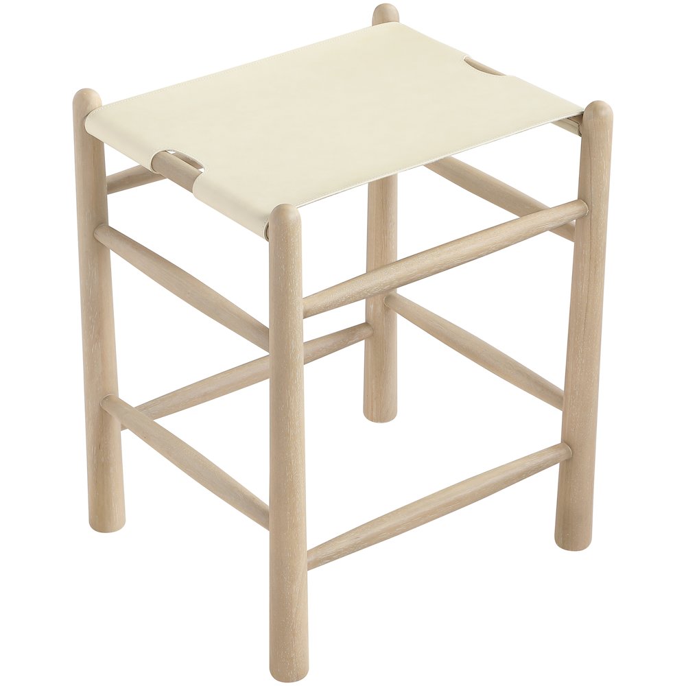 Santos Cream Vegan Leather Upholstered Counter Stool. Picture 5