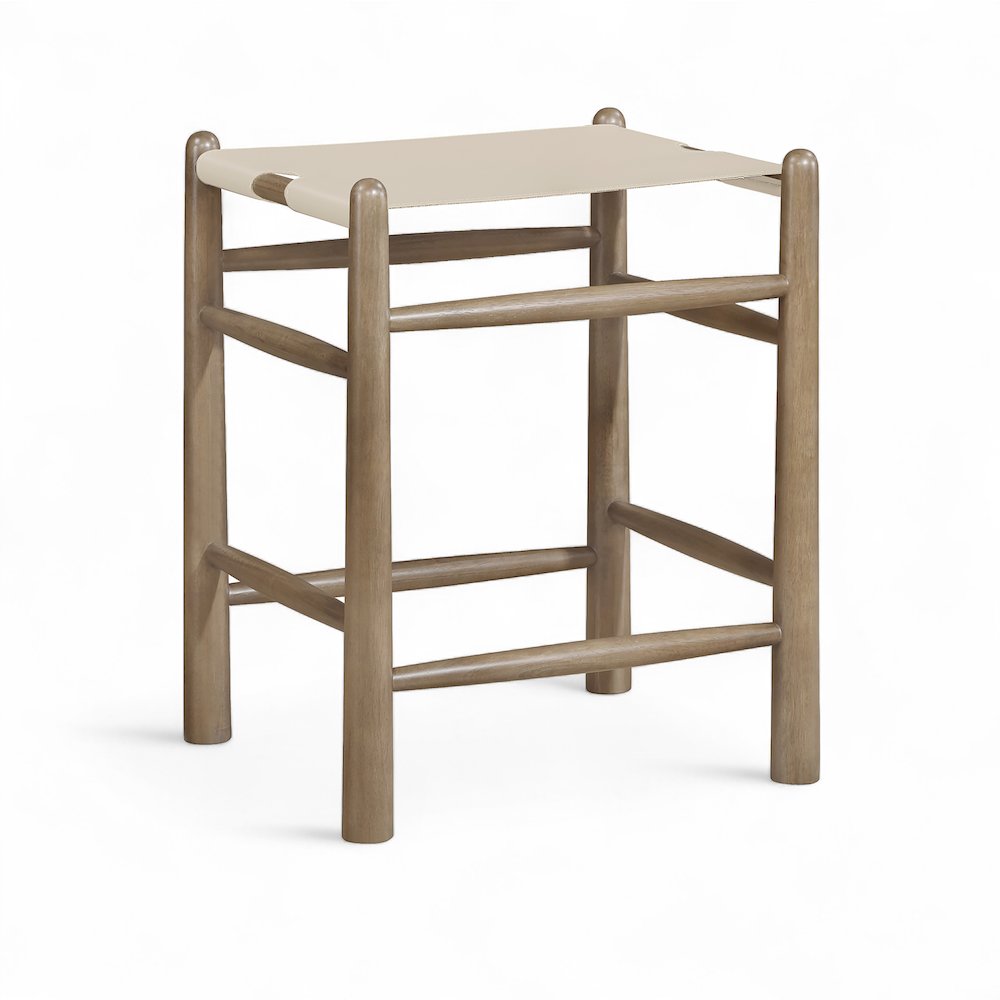 Santos Beige Vegan Leather Upholstered Counter Stool. Picture 1