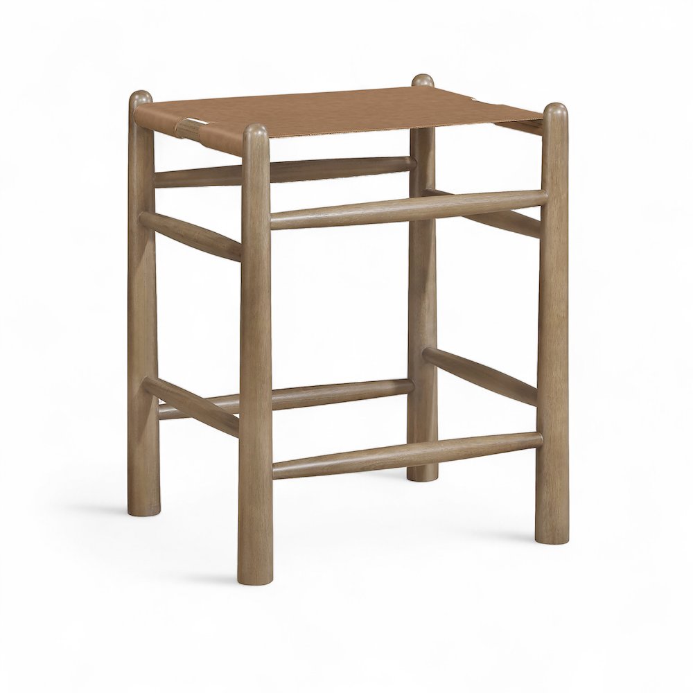 Santos Brown Vegan Leather Upholstered Counter Stool. Picture 1