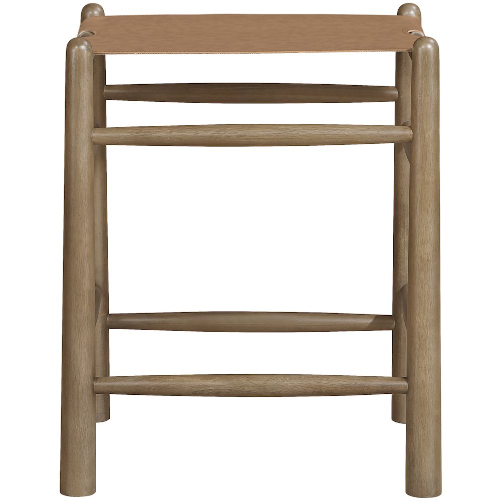 Santos Brown Vegan Leather Upholstered Counter Stool. Picture 3