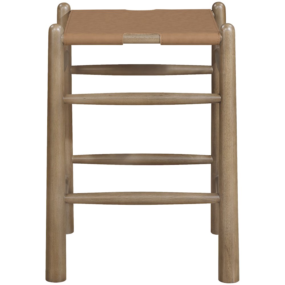 Santos Brown Vegan Leather Upholstered Counter Stool. Picture 4