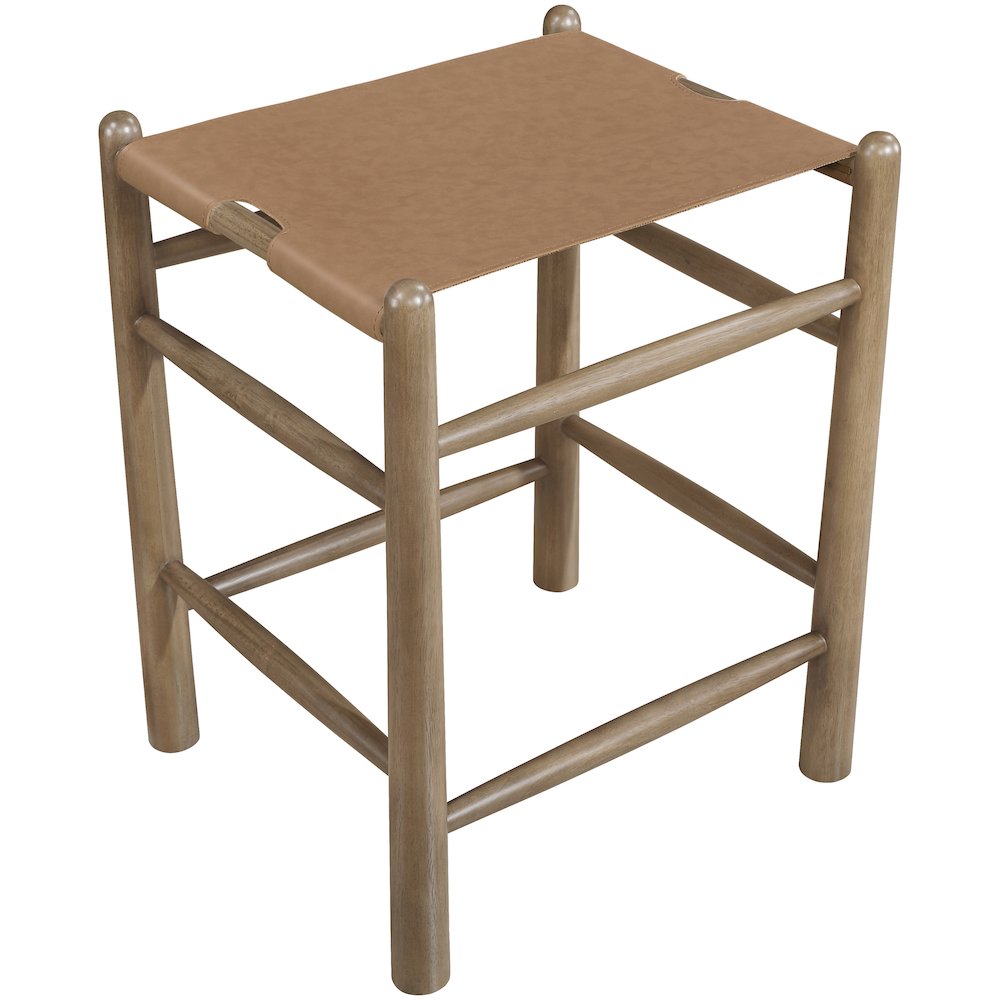 Santos Brown Vegan Leather Upholstered Counter Stool. Picture 5