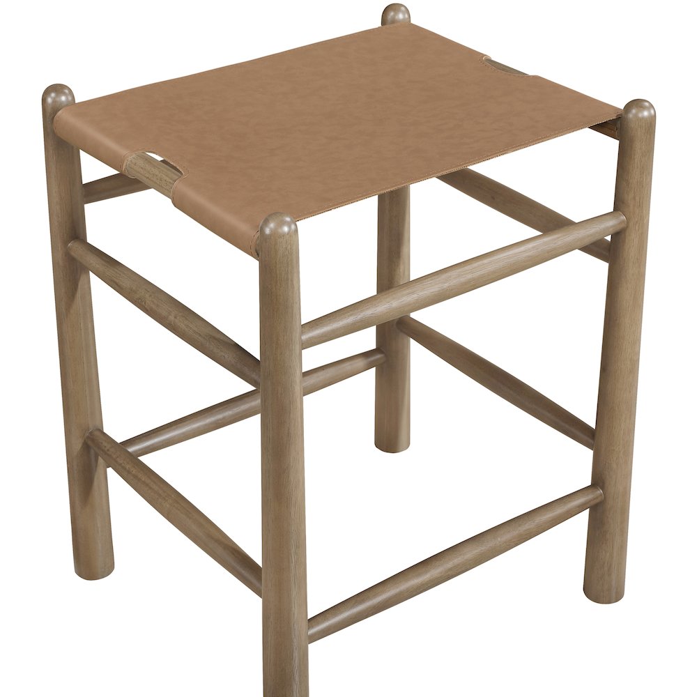 Santos Brown Vegan Leather Upholstered Counter Stool. Picture 6