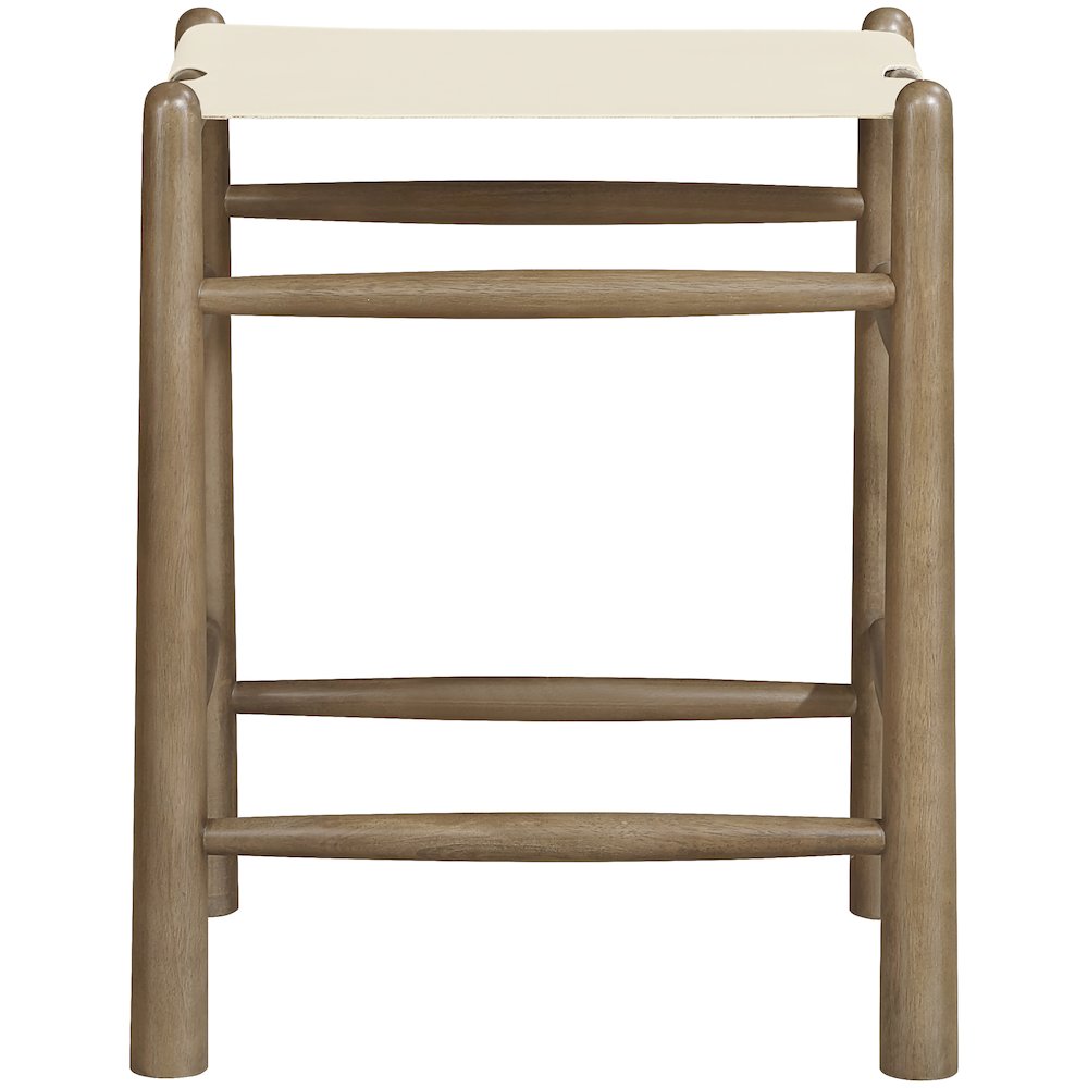 Santos Cream Vegan Leather Upholstered Counter Stool. Picture 3