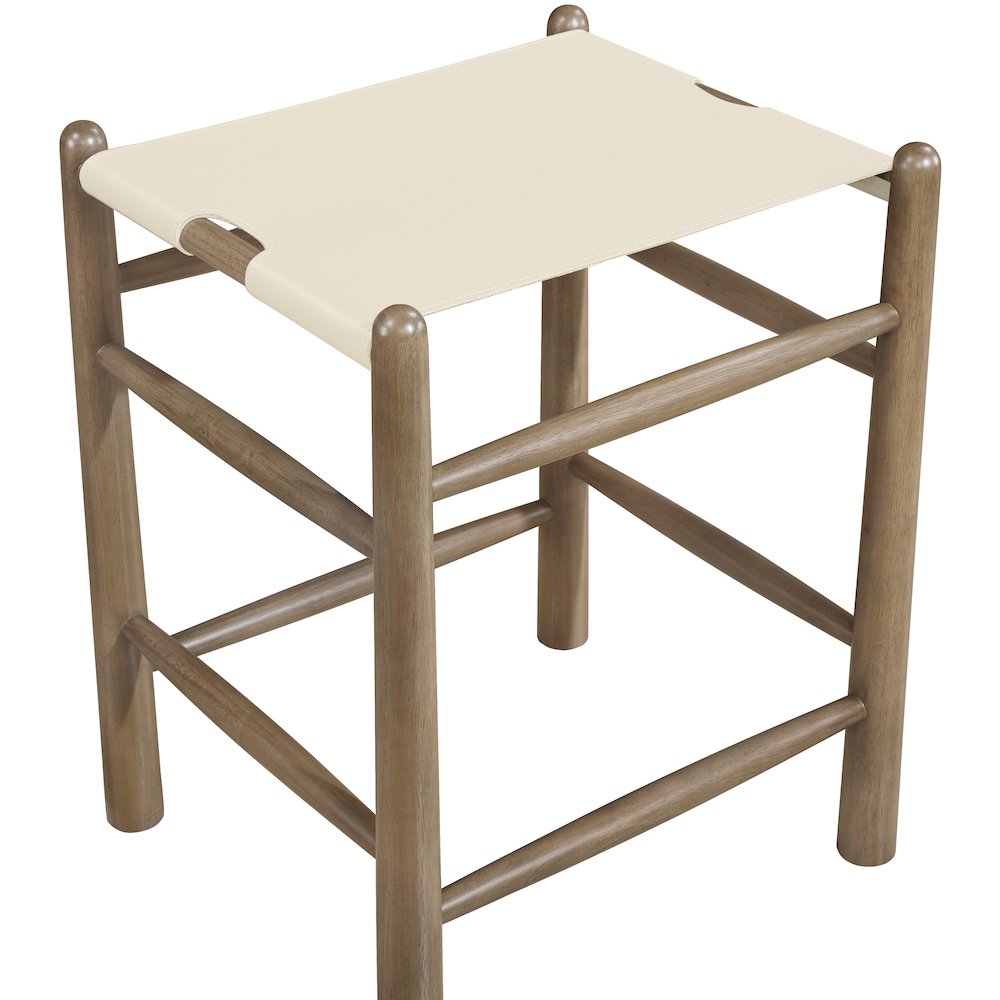 Santos Cream Vegan Leather Upholstered Counter Stool. Picture 5