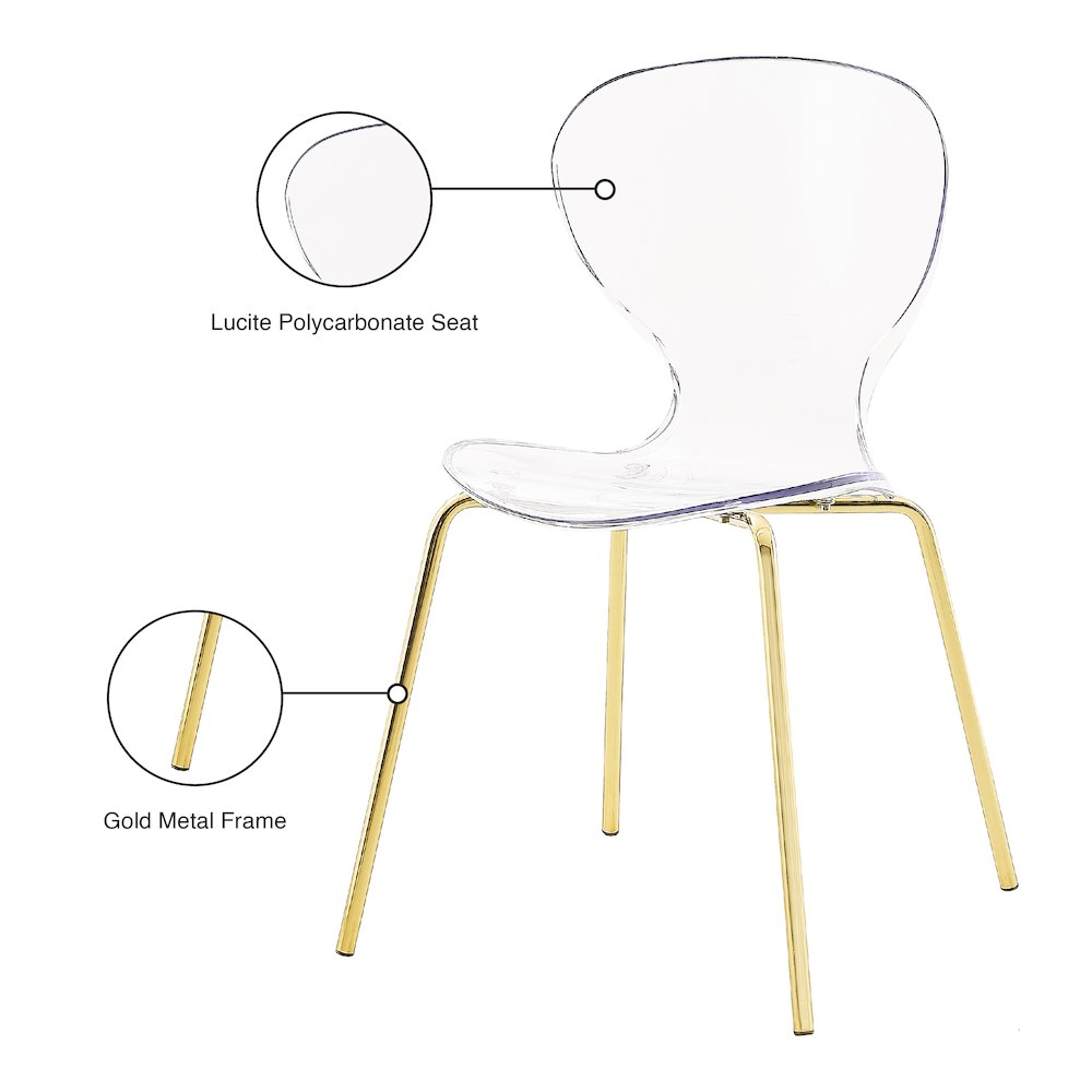 Clarion Gold Metal Dining Chair, Set of 2. Picture 6