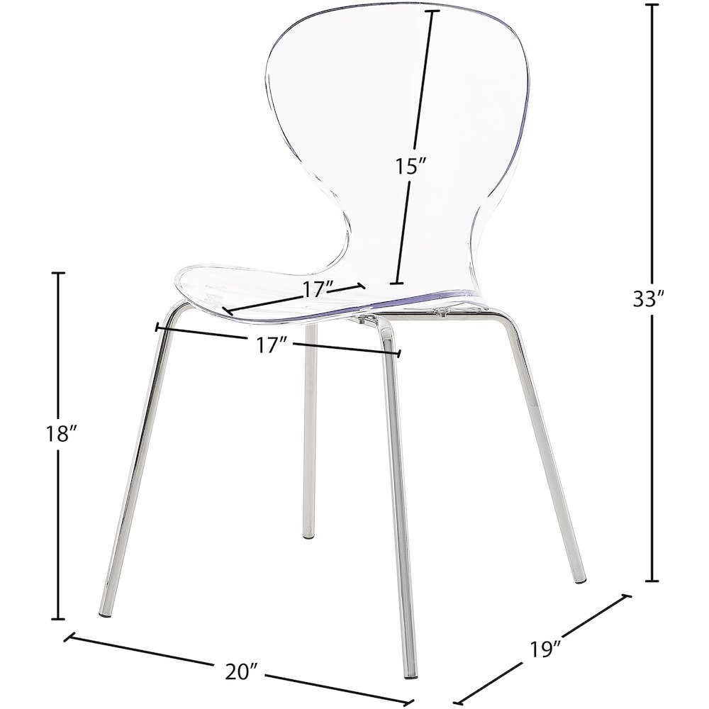Clarion Chrome Metal Dining Chair, Set of 2. Picture 5