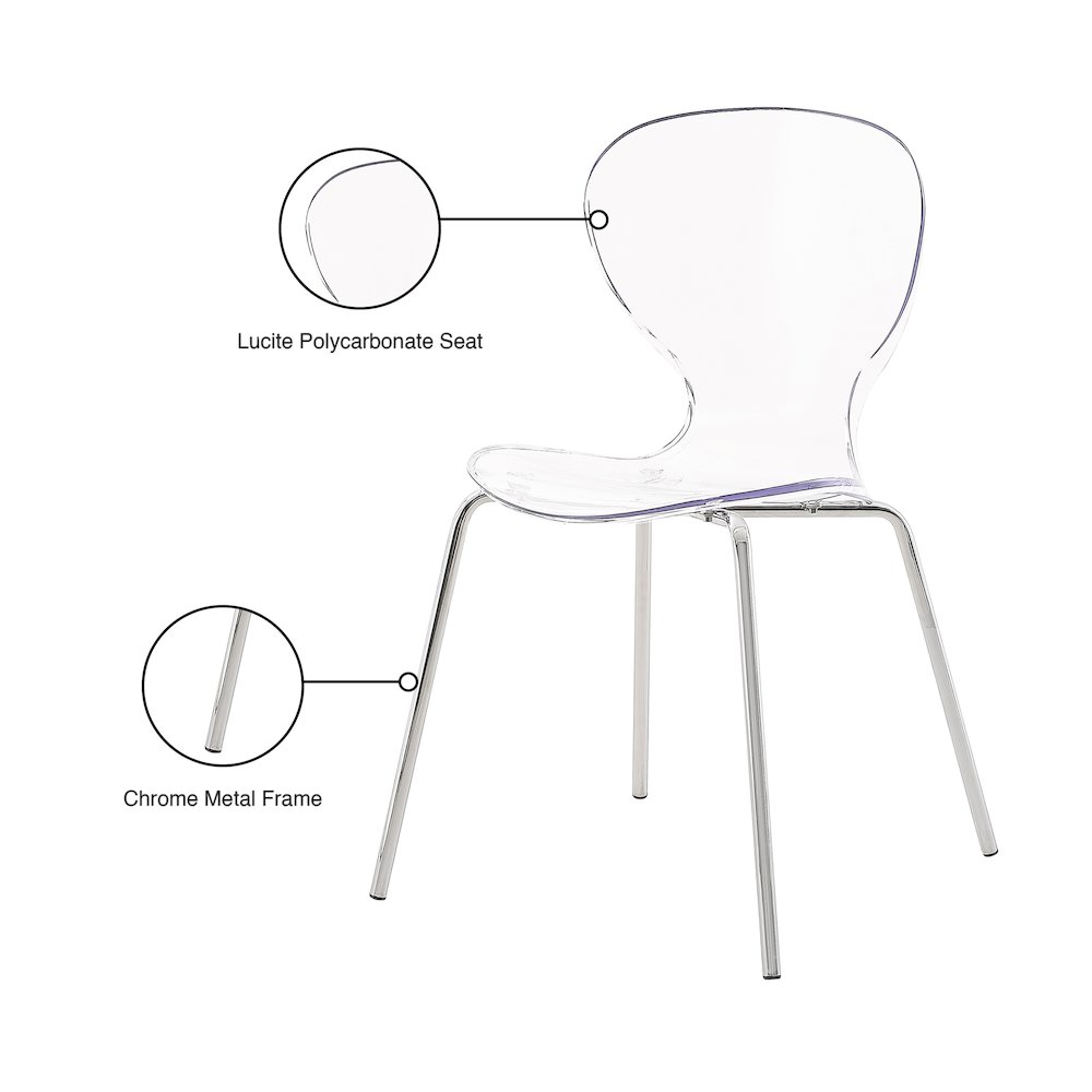 Clarion Chrome Metal Dining Chair, Set of 2. Picture 6