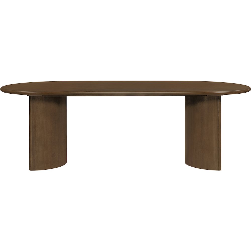 Caldra 94" Brown Oak Veneer And Solid Wood Dining Table. Picture 3