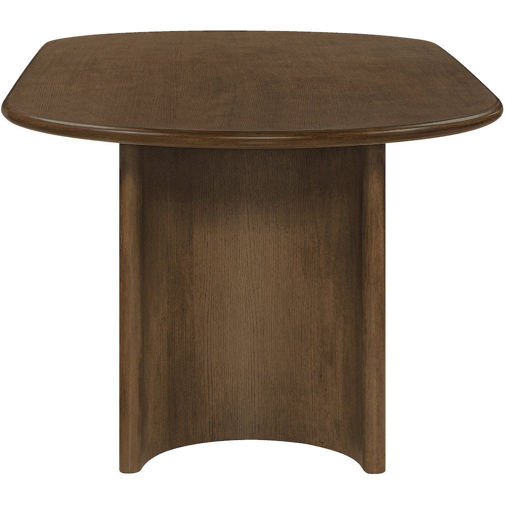 Caldra 94" Brown Oak Veneer And Solid Wood Dining Table. Picture 4