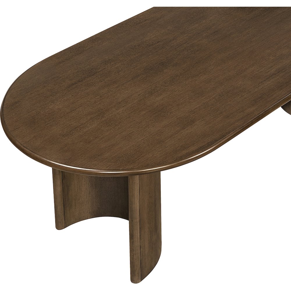 Caldra 94" Brown Oak Veneer And Solid Wood Dining Table. Picture 5