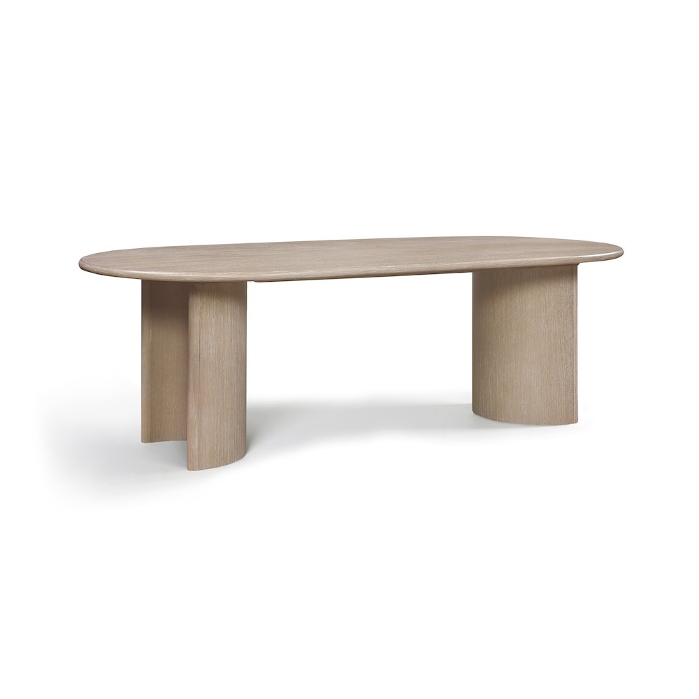 Caldra 94" Natural Oak Veneer And Solid Wood Dining Table. Picture 1