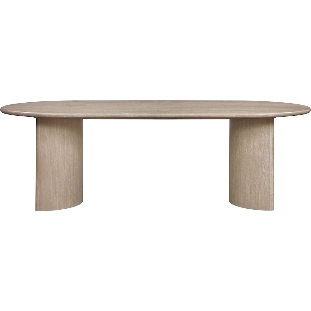 Caldra 94" Natural Oak Veneer And Solid Wood Dining Table. Picture 3