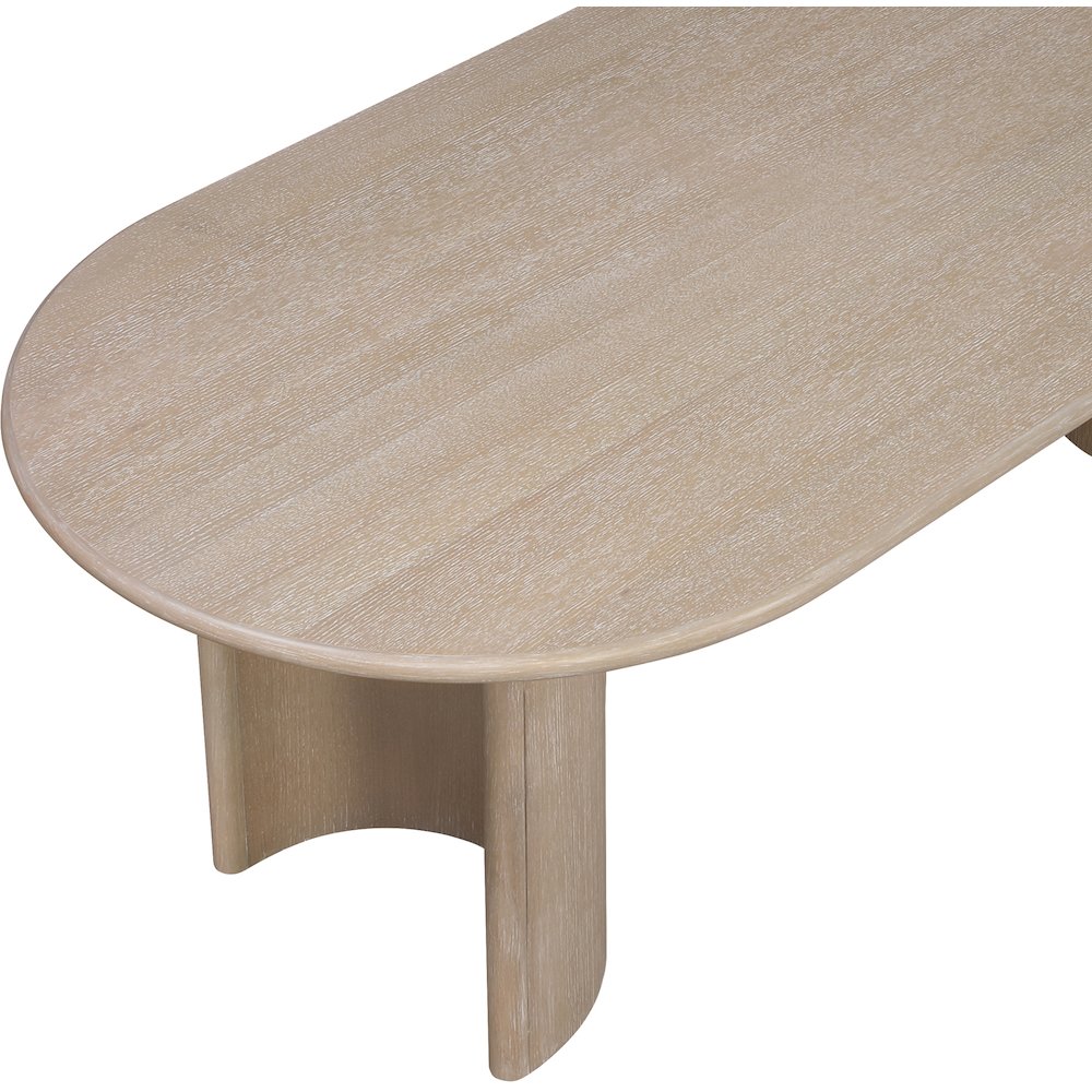 Caldra 94" Natural Oak Veneer And Solid Wood Dining Table. Picture 5