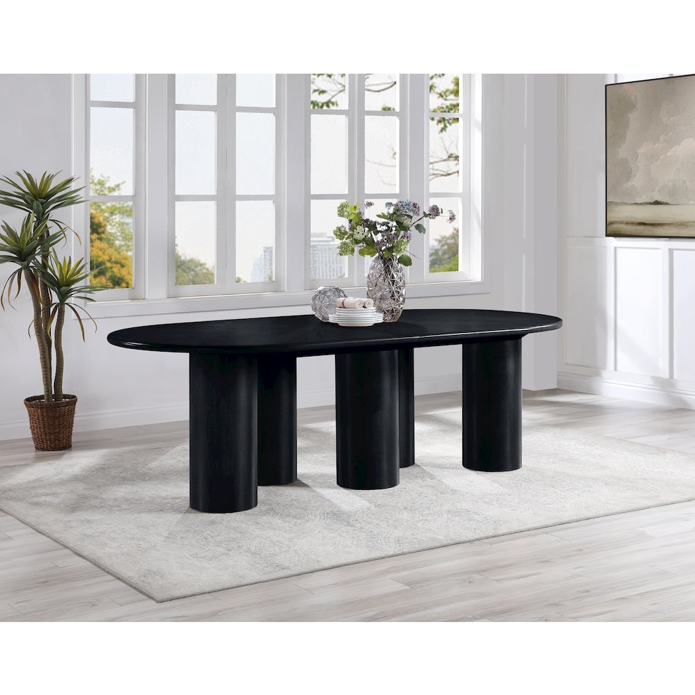 Dolan Black Dining Table. Picture 3