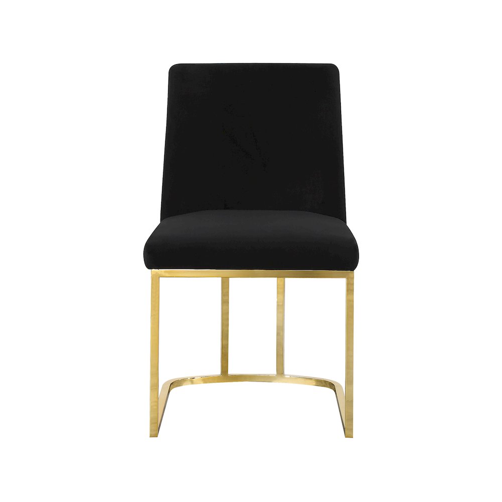 Heidi Black Velvet Dining Chair, Set of 2. Picture 3