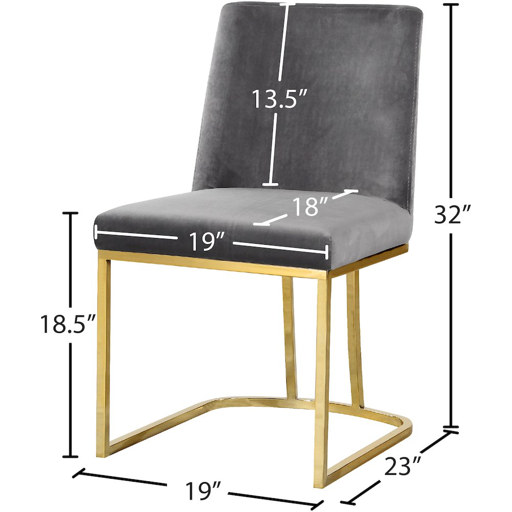 Heidi Grey Velvet Dining Chair, Set of 2. Picture 4