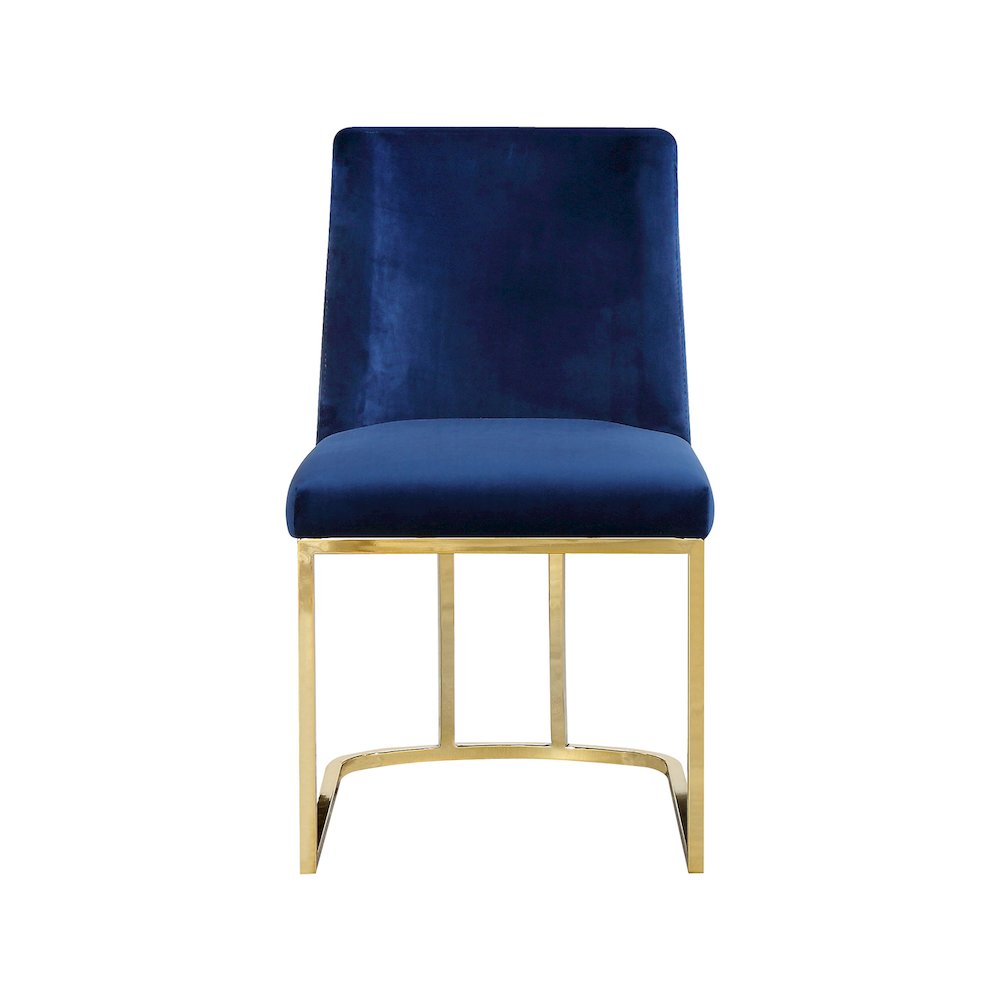 Heidi Navy Velvet Dining Chair, Set of 2. Picture 3
