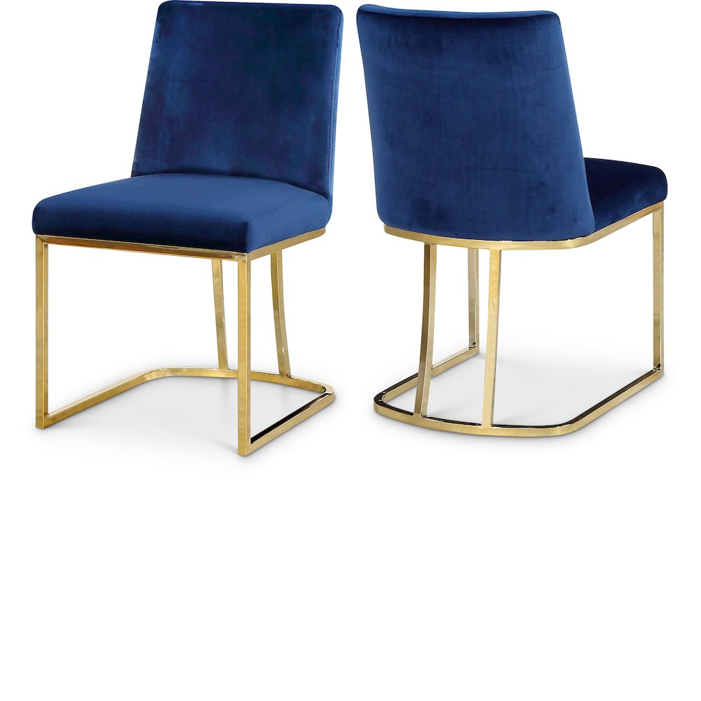 Heidi Navy Velvet Dining Chair, Set of 2. Picture 1