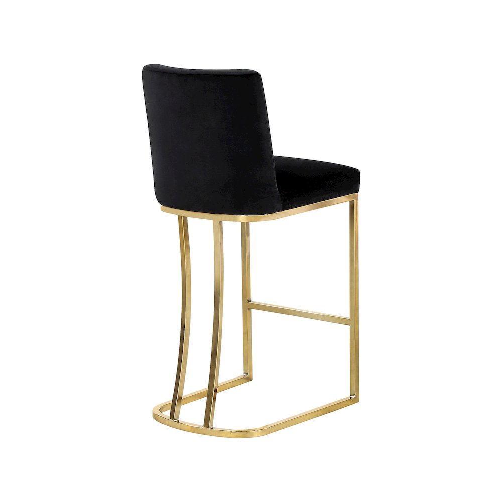 Heidi Black Velvet Stool. Picture 2