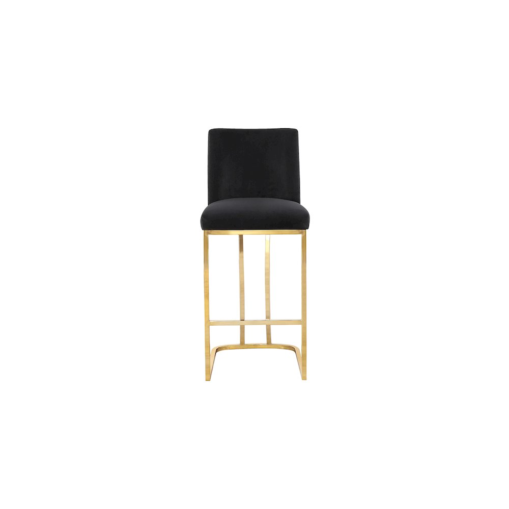 Heidi Black Velvet Stool. Picture 3