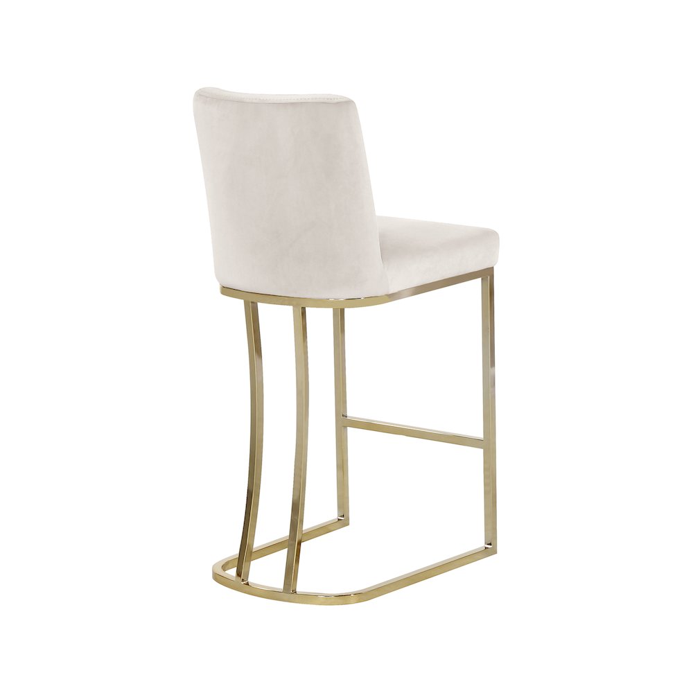 Heidi Cream Velvet Stool. Picture 2