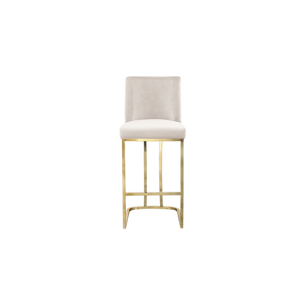 Heidi Cream Velvet Stool. Picture 3