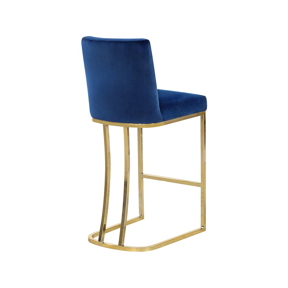 Heidi Navy Velvet Stool. Picture 2