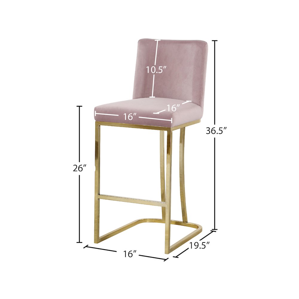 Heidi Pink Velvet Stool. Picture 4