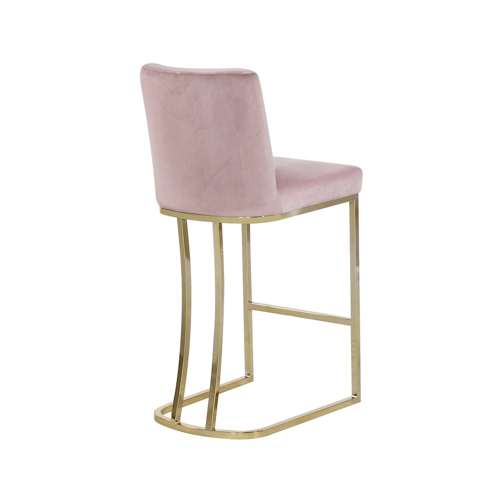 Heidi Pink Velvet Stool. Picture 2