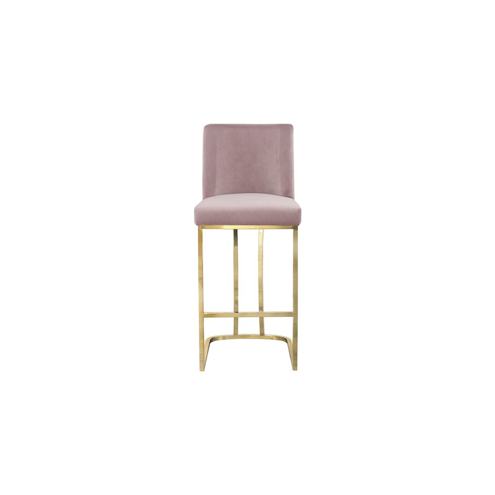 Heidi Pink Velvet Stool. Picture 3