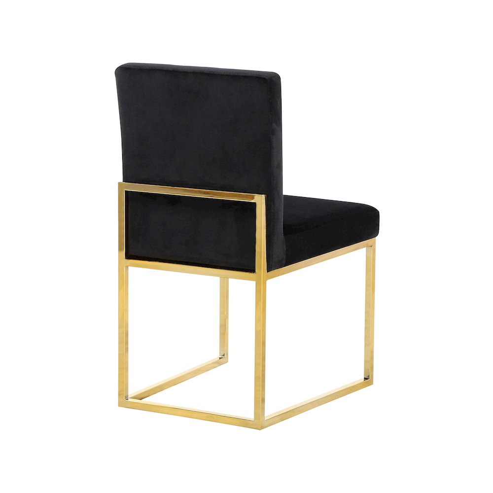 Giselle Black Velvet Dining Chair, Set of 2. Picture 2