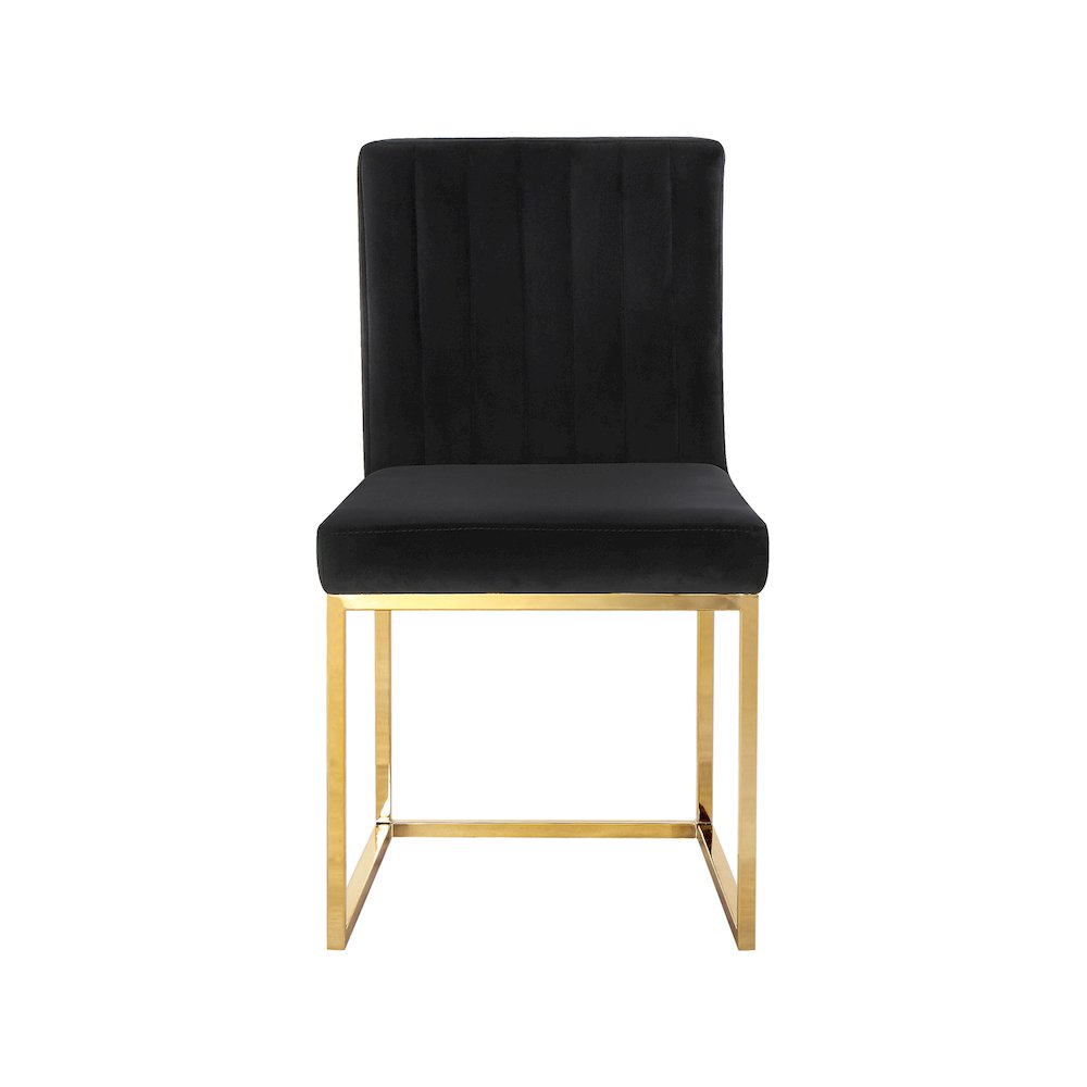 Giselle Black Velvet Dining Chair, Set of 2. Picture 3