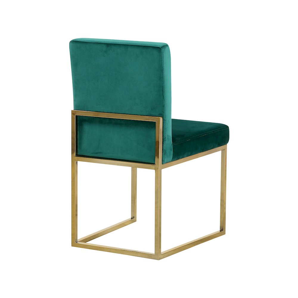 Giselle Green Velvet Dining Chair, Set of 2. Picture 2