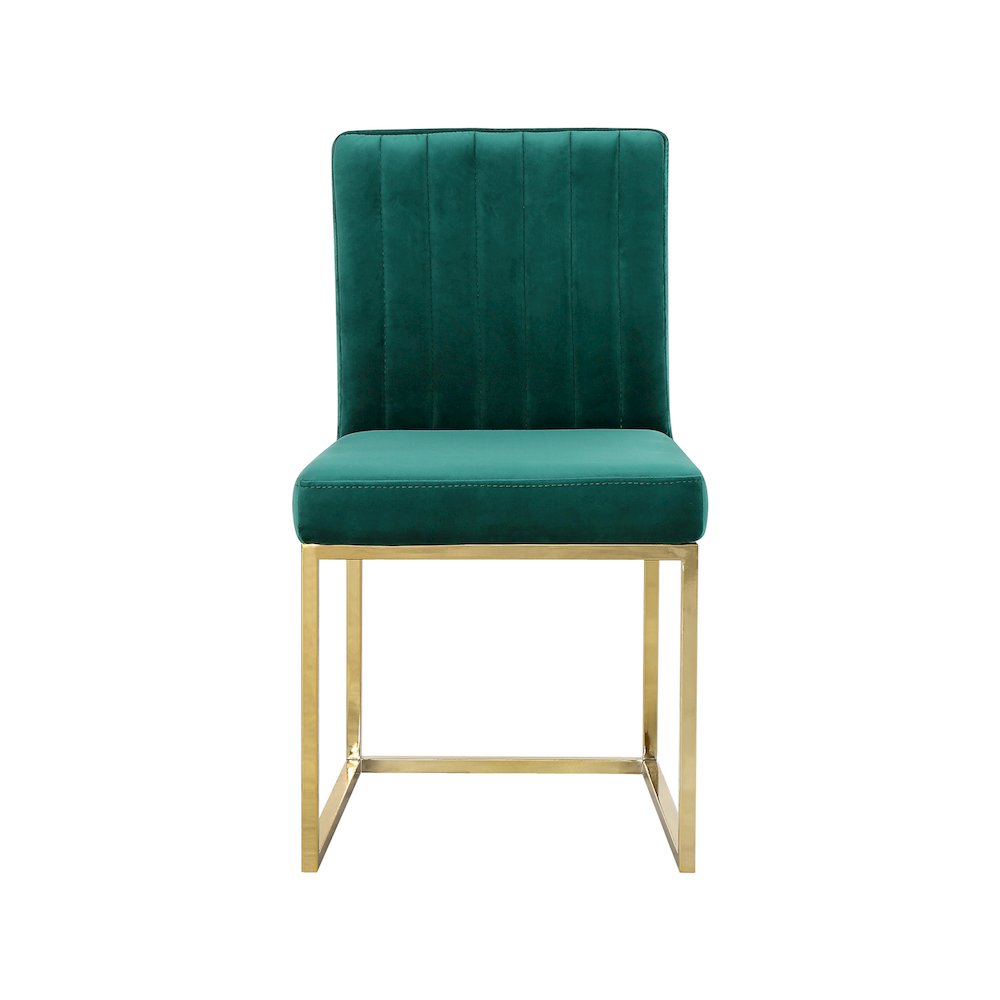 Giselle Green Velvet Dining Chair, Set of 2. Picture 3