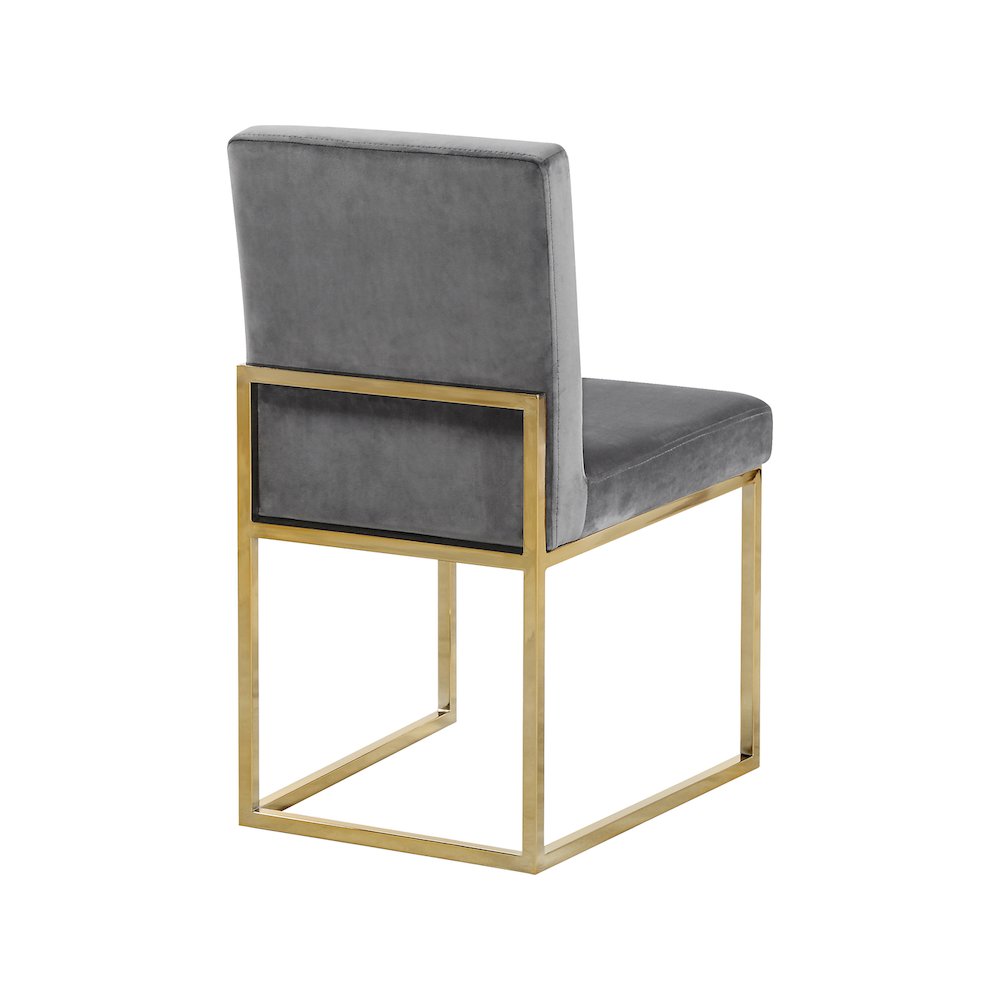 Giselle Grey Velvet Dining Chair, Set of 2. Picture 2