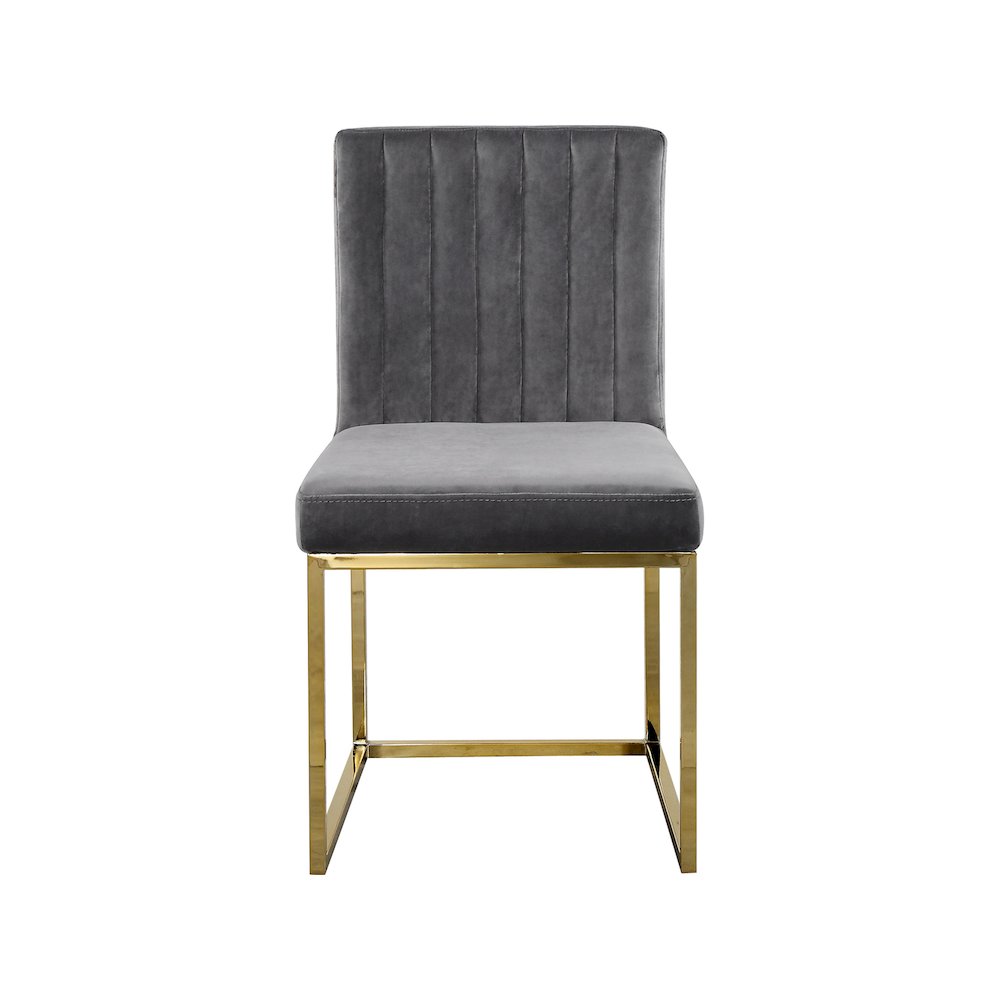 Giselle Grey Velvet Dining Chair, Set of 2. Picture 3