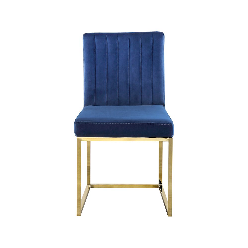 Giselle Navy Velvet Dining Chair, Set of 2. Picture 3