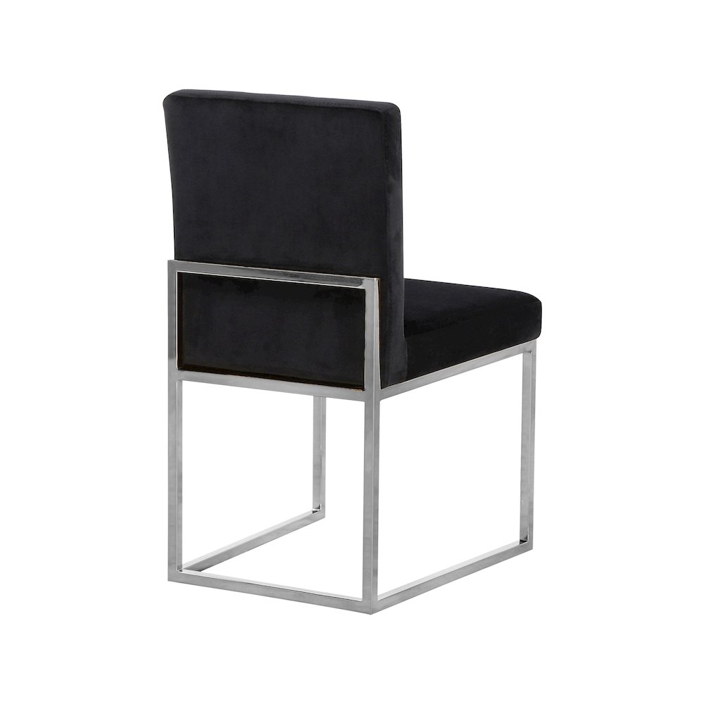 Giselle Black Velvet Dining Chair, Set of 2. Picture 2