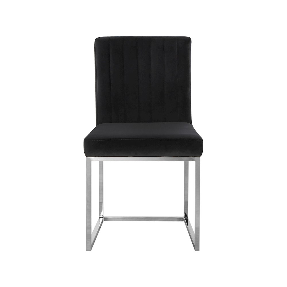 Giselle Black Velvet Dining Chair, Set of 2. Picture 3