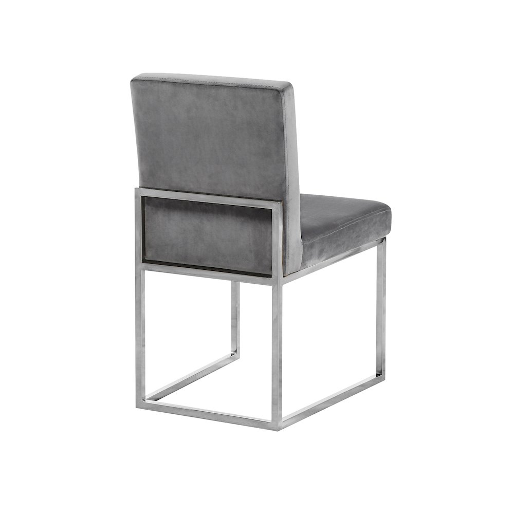 Giselle Grey Velvet Dining Chair, Set of 2. Picture 2