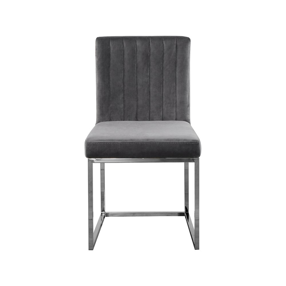 Giselle Grey Velvet Dining Chair, Set of 2. Picture 3