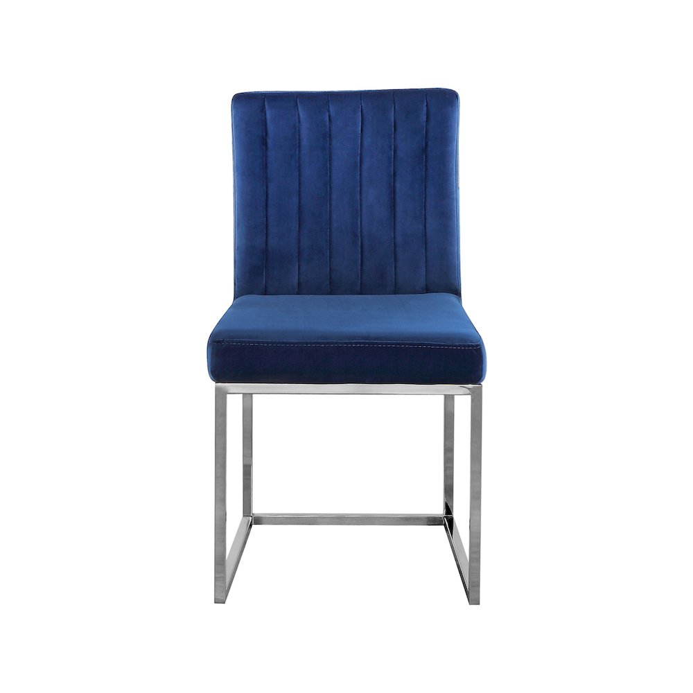 Giselle Navy Velvet Dining Chair, Set of 2. Picture 3