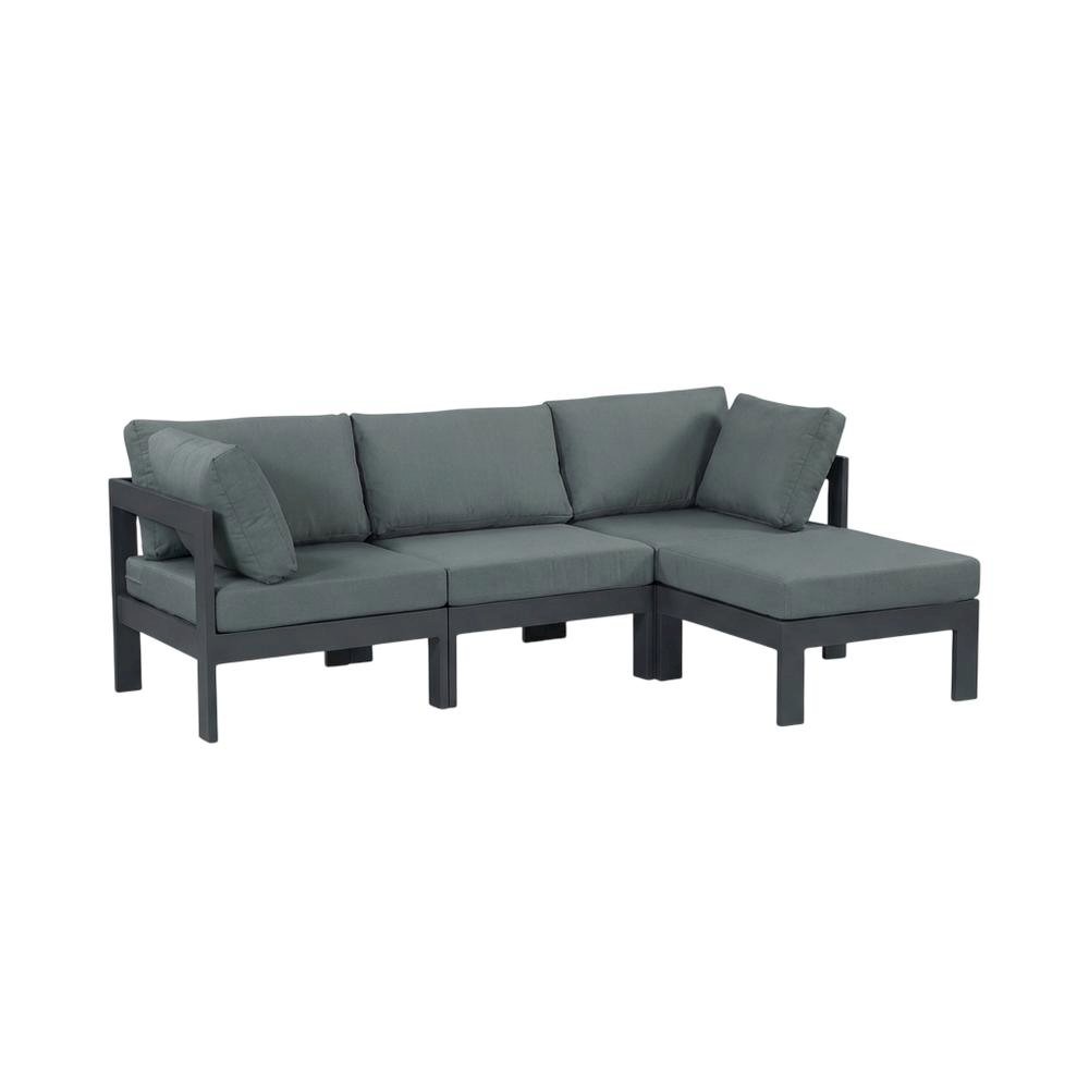 Gray Fabric Outdoor Patio Modular Sectional, Contemporary Style, Comfortable. Picture 1