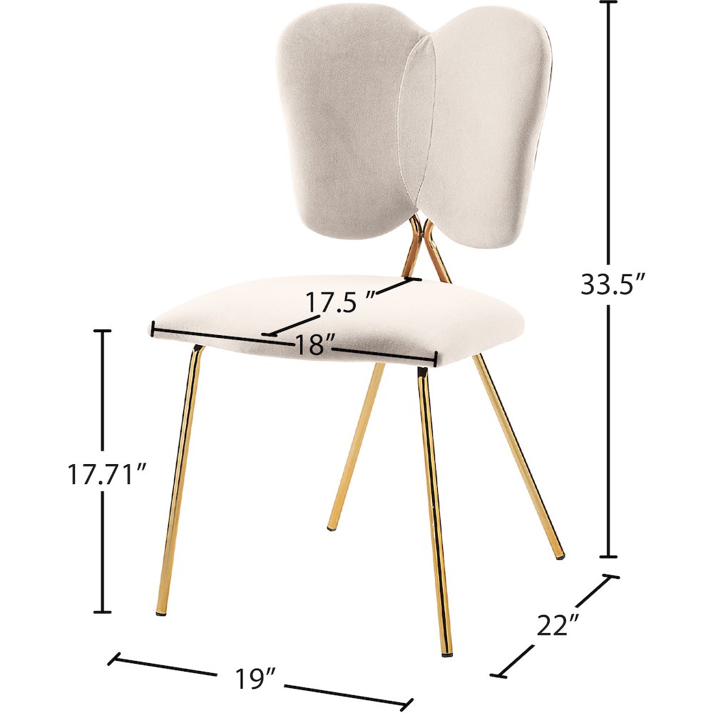 Angel Cream Velvet Dining Chair, Set of 2. Picture 5