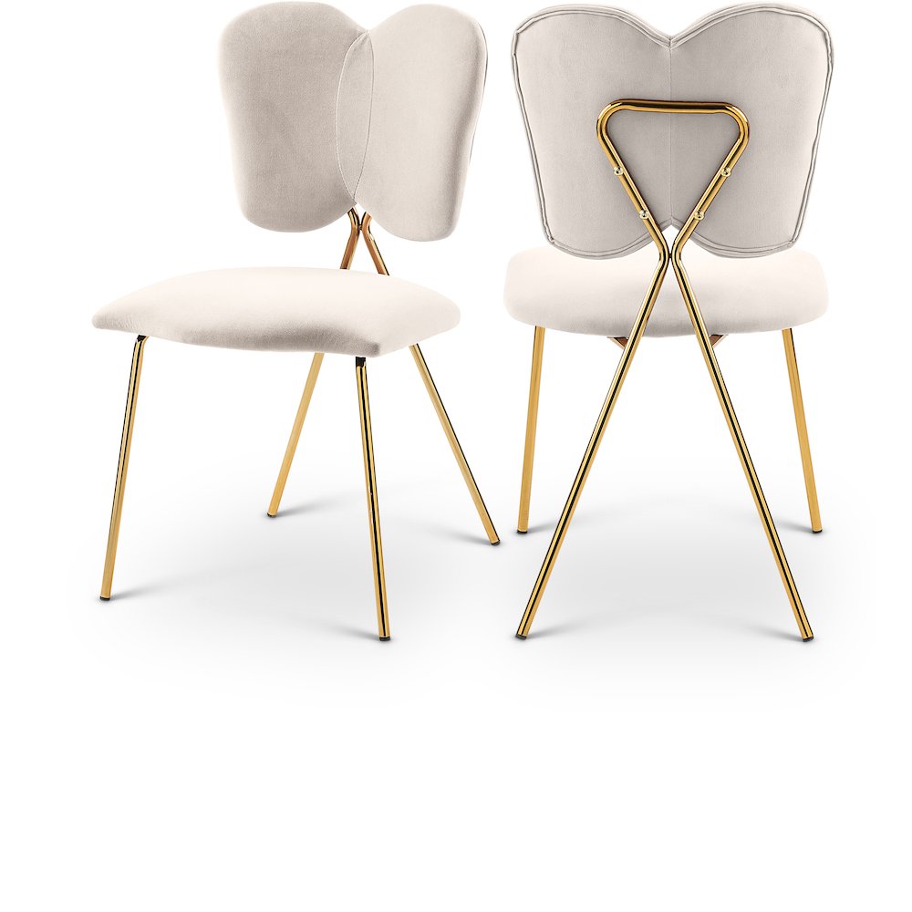 Angel Cream Velvet Dining Chair, Set of 2. Picture 1