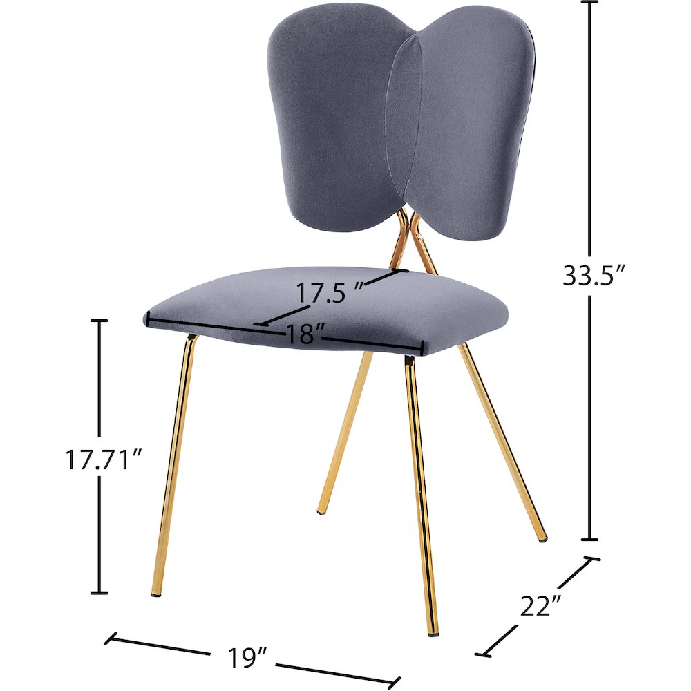 Angel Grey Velvet Dining Chair, Set of 2. Picture 4