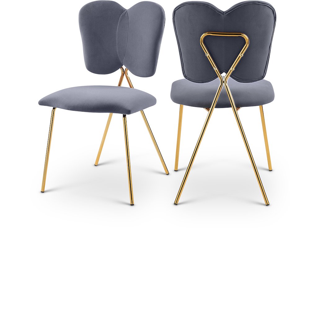 Angel Grey Velvet Dining Chair, Set of 2. Picture 1