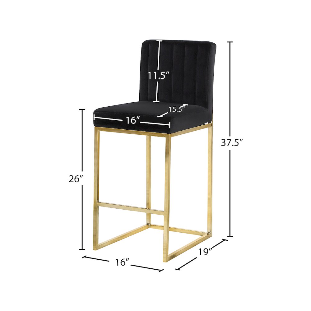 Giselle Black Velvet Stool. Picture 4